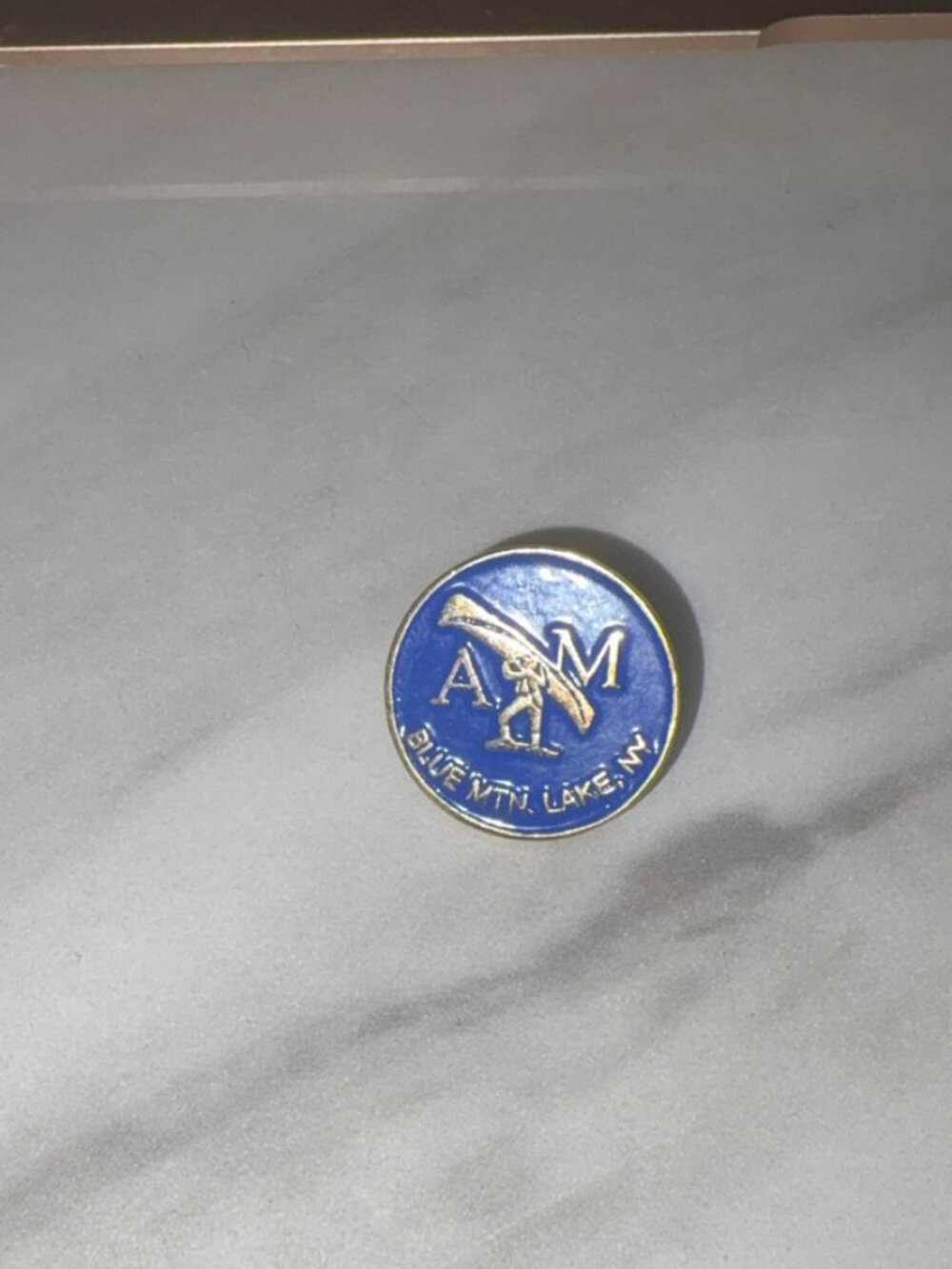 Blue Mountain Lake, NY Enamel Pin - Vintage